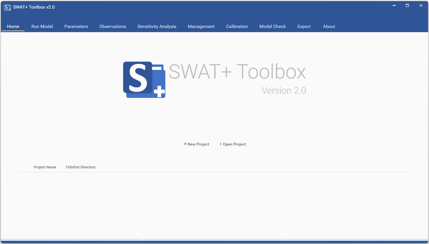 Image of the SWAT+ Toobox v1.3 start page
